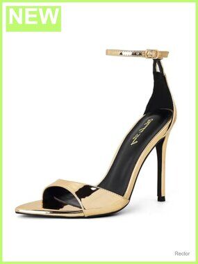 Women's High Heels Pointed Open Toe Heeled Sandals Stiletto Ankle Strap